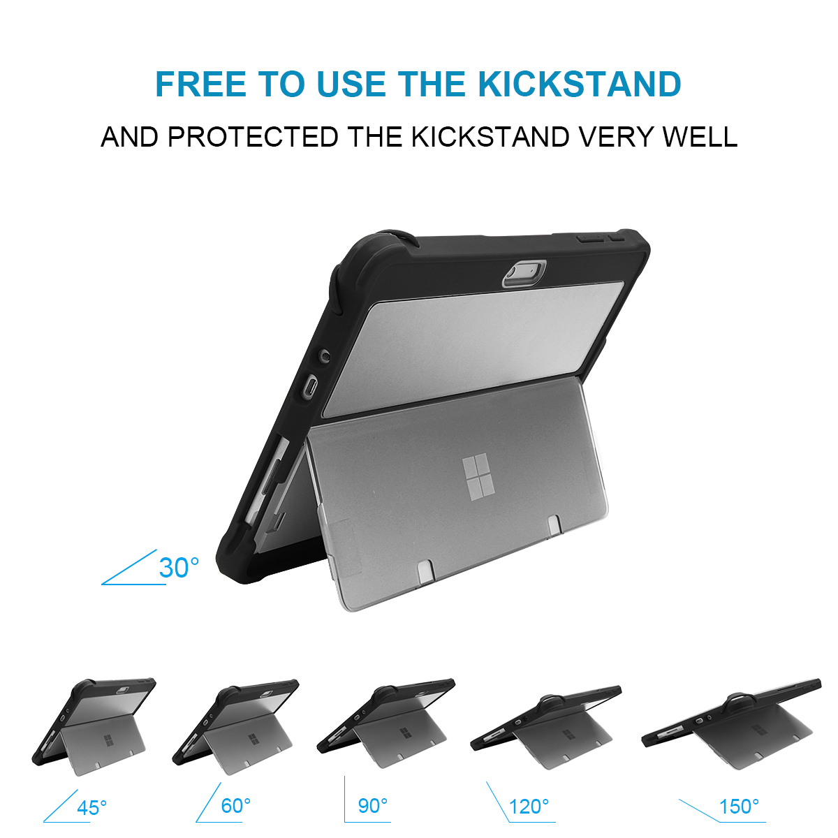 Shockproof TPU Rugged Stand Protective Covers with Kickstand Case for Microsoft Surface Go1/Go2 / Go3 2021